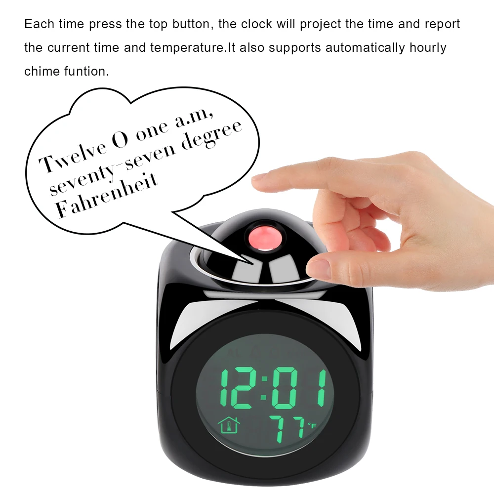 Проекционные часы с ЖК-дисплеем, электронные настольные цифровые часы Nixie, без радио-проектора, часы с говорящим будильником, с проекцией времени