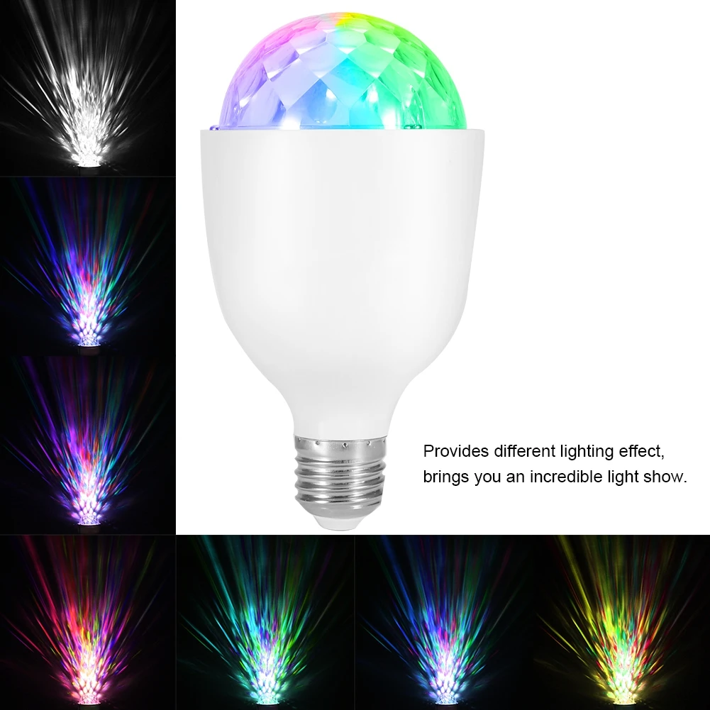 

E27 LED RGBW Mini Stage Light Festival Ball For Wedding KTV Dancing Party Lighting Automatic rotation Colorful Light