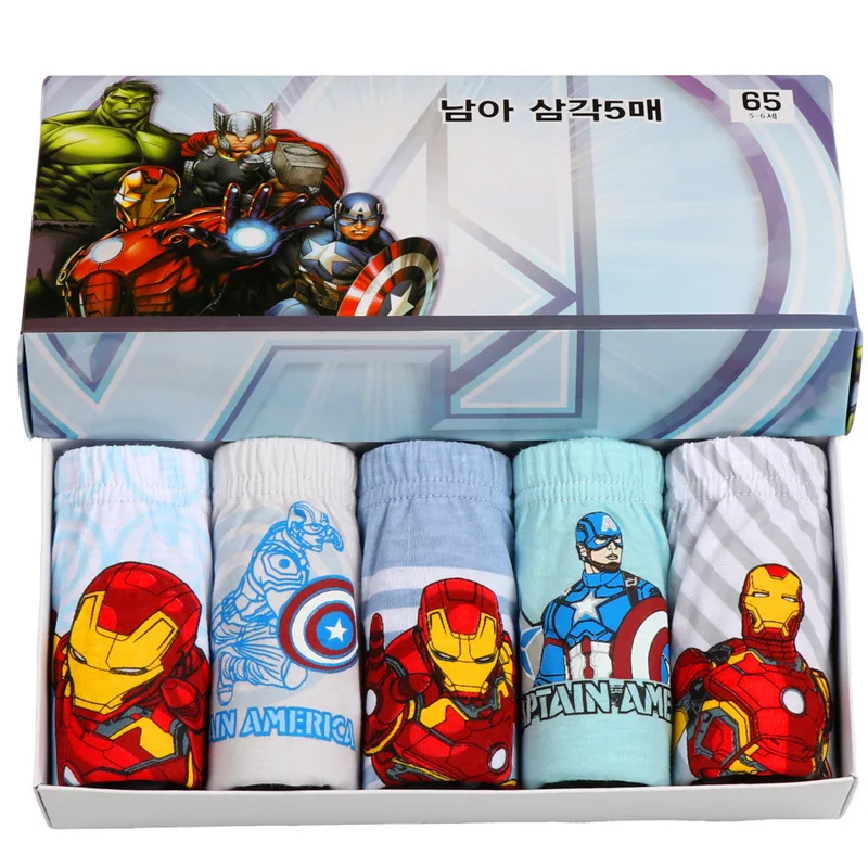 

5pcs/lot New Boys Kids Girls The Avengers Underpants Briefs for Underwears Boxer Briefs Cotton Teenagers Underwears for 2-15Y