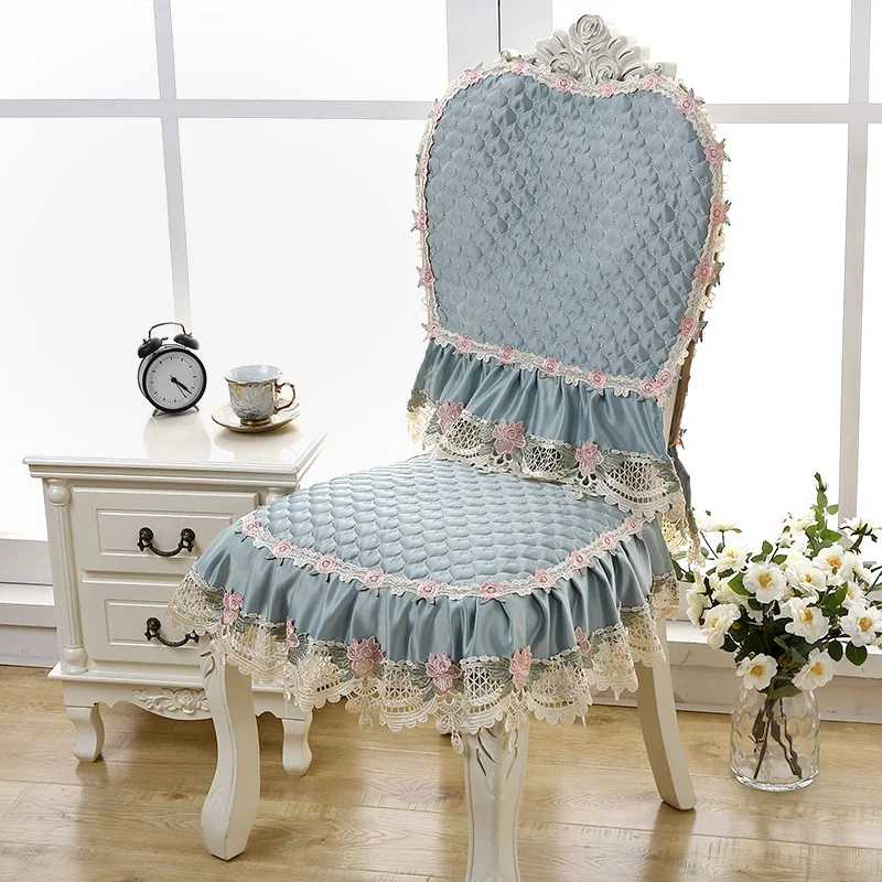 

Cushion Chair Cover European Style with Lace Decorative Seat Home Decor for Wedding Party Banquet Dinning Room Chair Cover