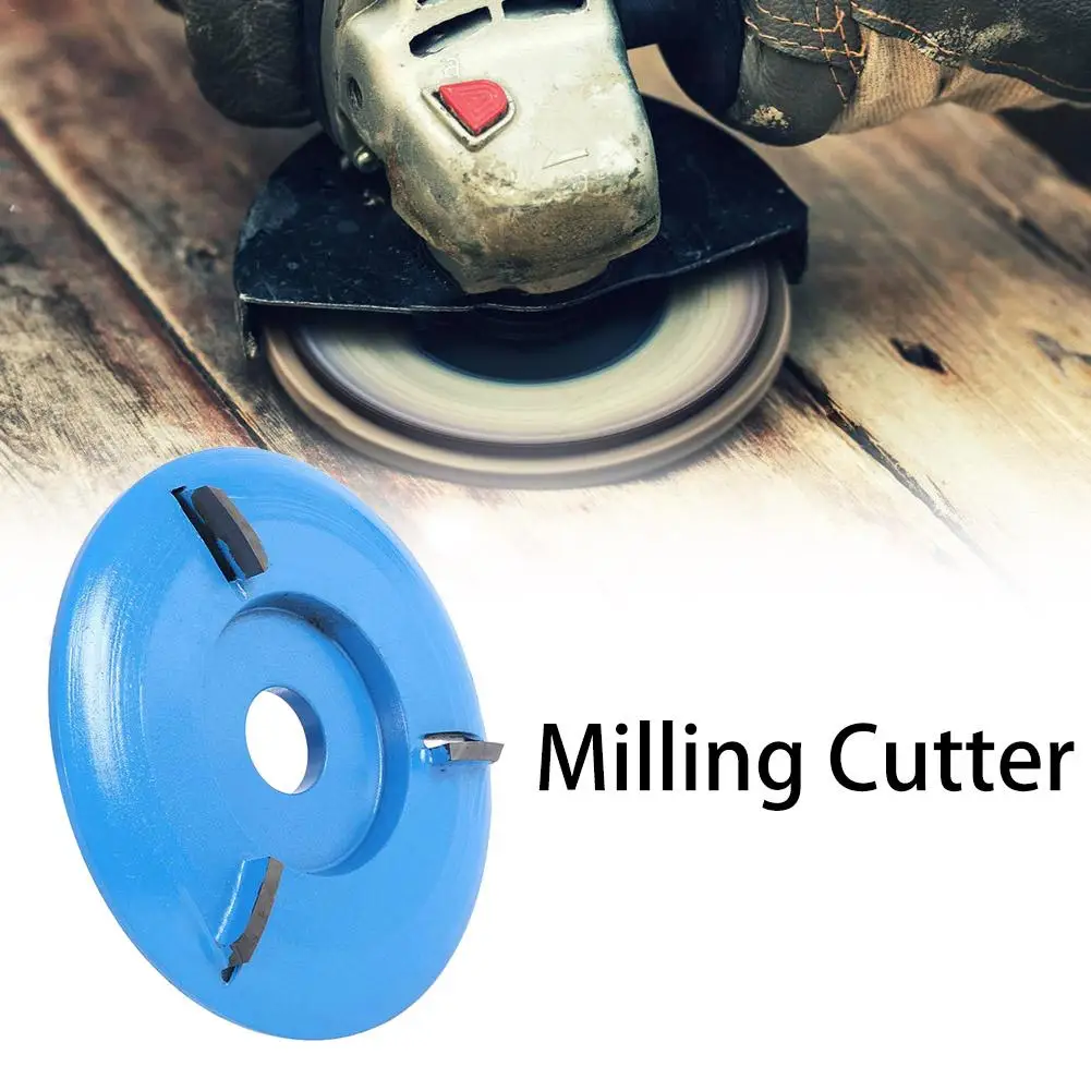 

90MM Wooden Carving Disc Tool Three Teeth Woodworking Turbo Tea Tray Digging Milling Cutter for 16mm Aperture Angle Grinder