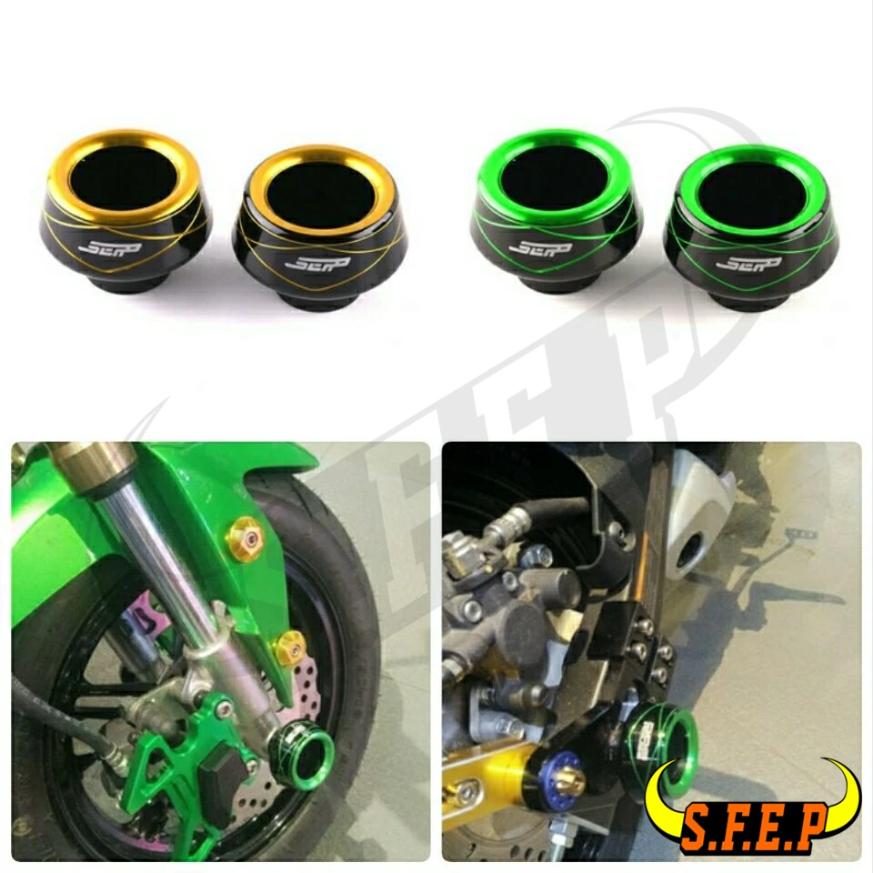 Universal Motorcycle Front Rear Fork Wheel Fall Protection Frame Slider Anti Crash Protector For