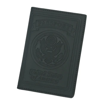 

Business Black Men Multifunction Genuine Leather Passport Cover Airline Ticket Holder RFID Blocking Credit Card Holder