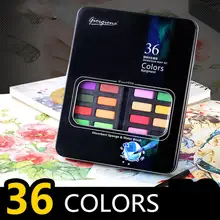 8 шт./компл. 36 Цвета Твердые акварельные художника Краски комплект Краски ing коробка
