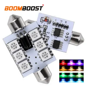 

Super Bright Bulbs 5050 SMD Festoon light 41mm Car double pointed light RGB LED 6 LED Bulb Car LED Dome Reading Light DC12V