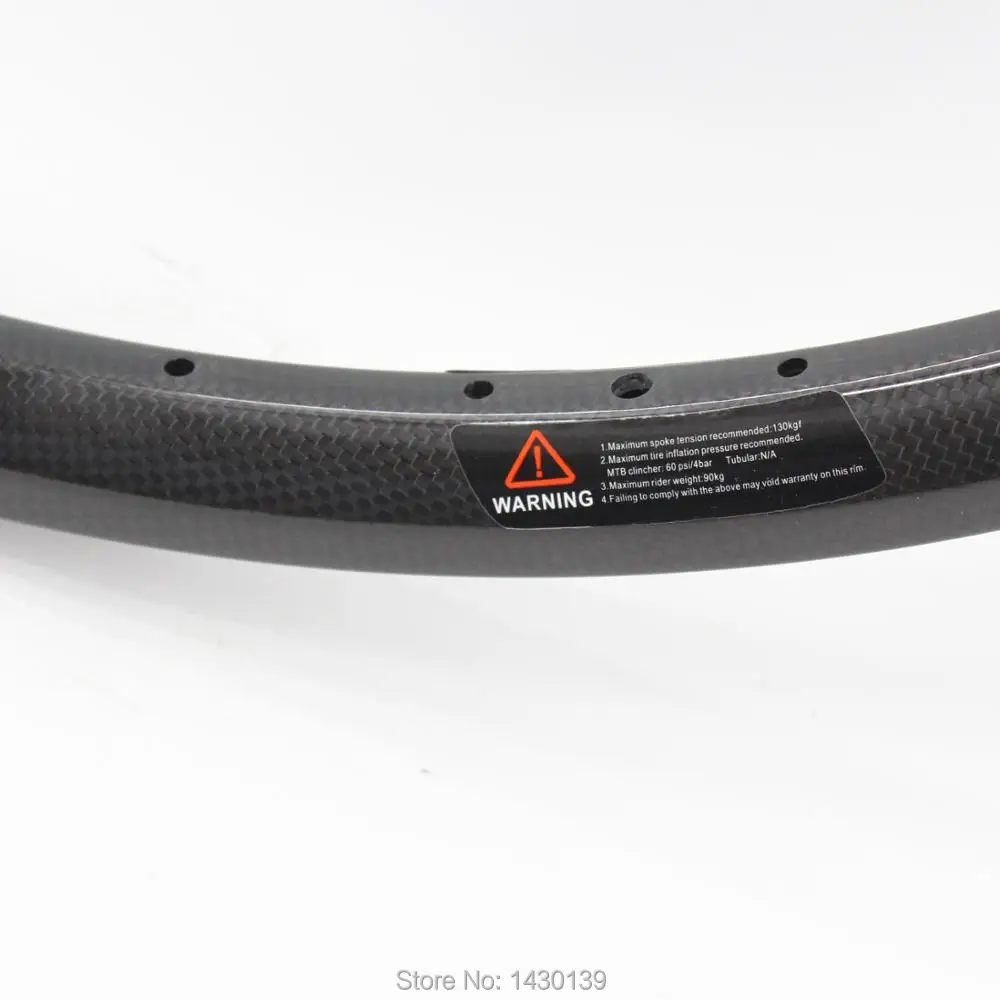 Cheap 2Pcs New 27.5" inch clincher rim Mountain bike 3K UD 12K full carbon fibre bicycle wheels rims MTB 27.5er 30mm width Free ship 2