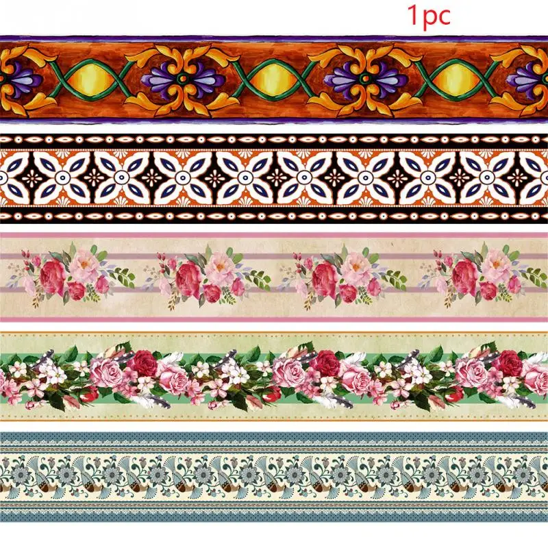 

10cm*10m Bathroom Living Room Baseboard Self-adhesive 3D Wall Sticker Tile PVC