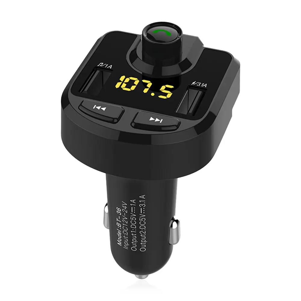 Dual USB FM Transmitter Car Bluetooth Handsfree Kit Auto Audio MP3 Player with 3.1A Quick Charge LED display Charger | Автомобили и