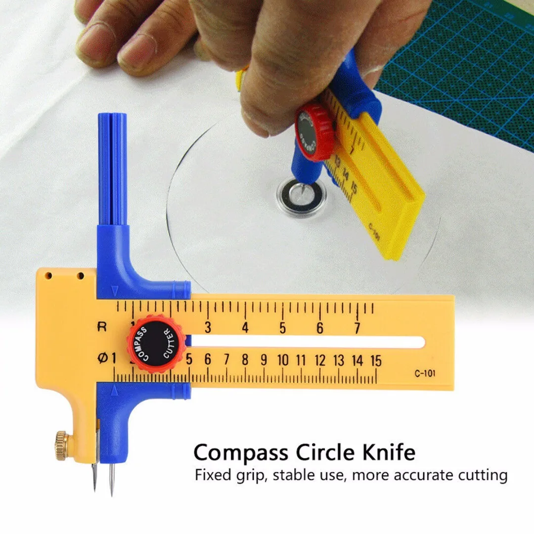 

New Compass Circle Cutter Rotary Cutting Tool Compass Cutter for Cutting Papers/Films/Leather Stainless Steel