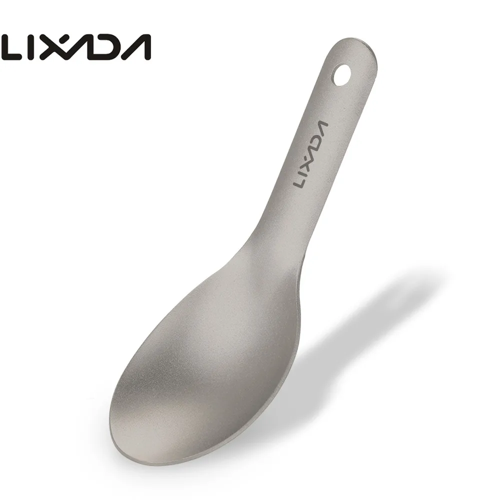 

Lixada Ultralight Titanium Spoon titanium Spoon Outdoor Camping Picnic Tableware Handle Children Baby Spoon Fork Flatware