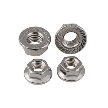 

2/5/10pcs Inch 1/4 5/16 3/8 1/2 6-32 8-32 10-24 Unc America Coarse Form Lock Metal Heavy Prevailling Torque Flange Hexagon Nut