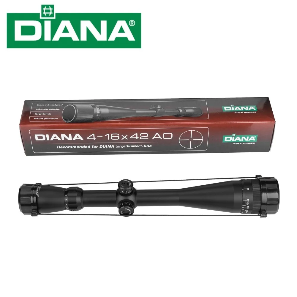 

DIANA 4-16X42 AO Tactical Riflescope Mil Dot Reticle Optical Sight Rifle Scope Airsoft Air Gun Sniper Scope for Hunting Caza