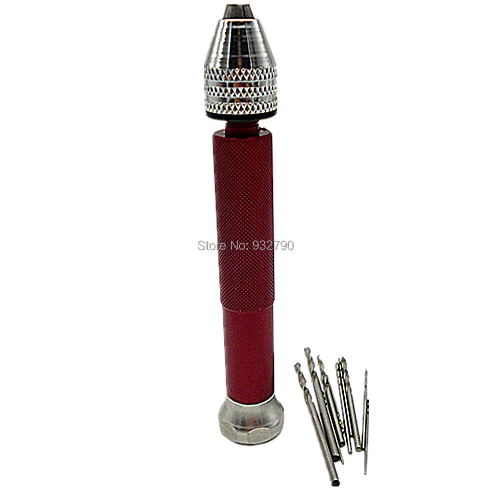 

Universal Micro Hand Drill Jewelry Craft Hand Manual Drill Jewelers Burs Drilling Reamer Chuck w/ 10pc Mini Twist Drills 0.6-2mm