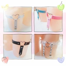 Женские популярные сексуальные Харадзюку каваи из искусственной кожи подвязки ремень панк кожа подвязки ноги кольцо жгут подарки регулируемый размер