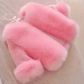 

Winter Girls Warm Design Fur Coat Elegant Baby Girl Faux Fur Jackets And Coats Thick Windproof Parka Kids Boutique Clothes