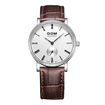 

Dom Men'S Leather Watch Retro Design Quartz Sports Business Waterproof Watch