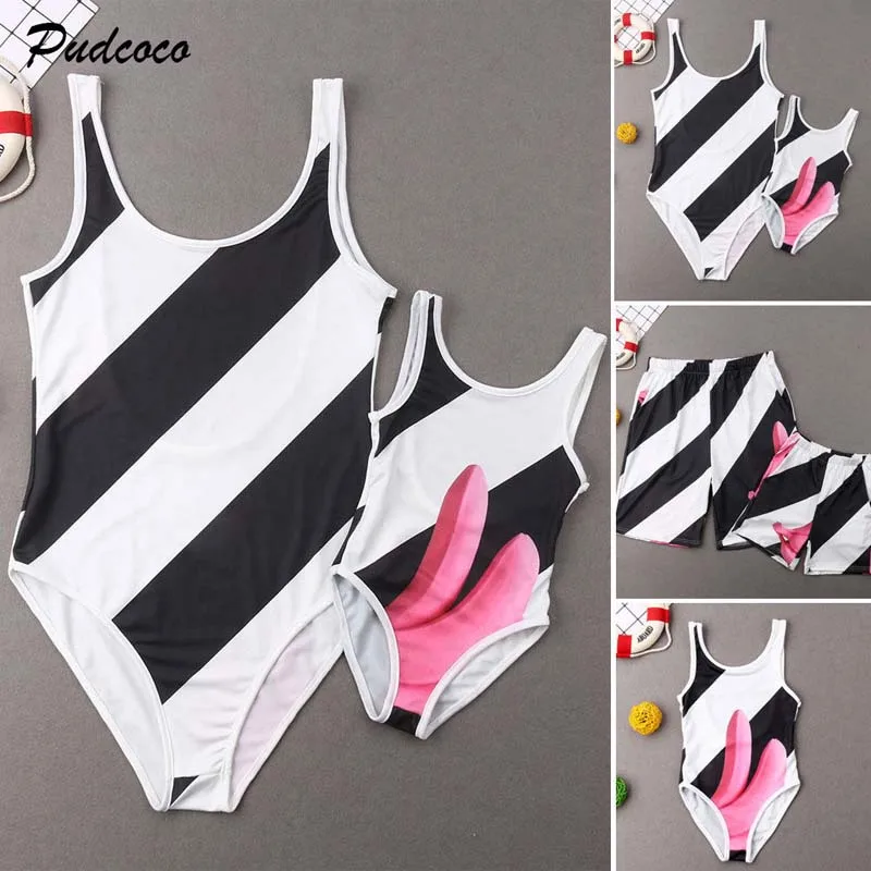 

2019 Brand Family Matching Swimwear Mother Daughter Men Dad Son Boy Floral One Piece Bikini Swimsuit Summer Beachwear Bathing