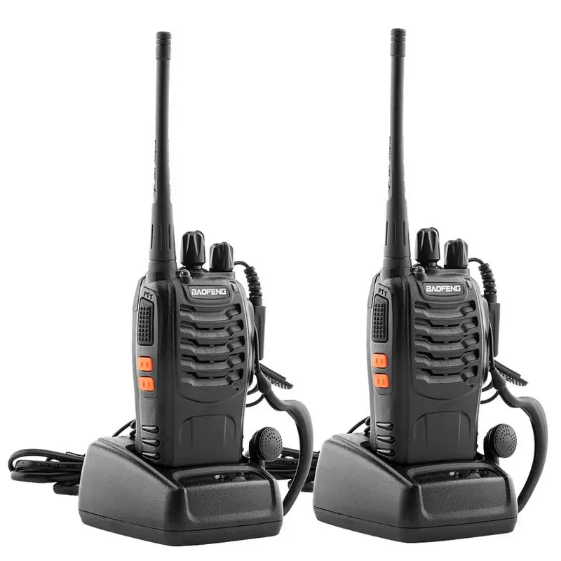 

2pcs BF-888S 5W 400-470MHz 16-CH Handheld Walkie Talkies Black