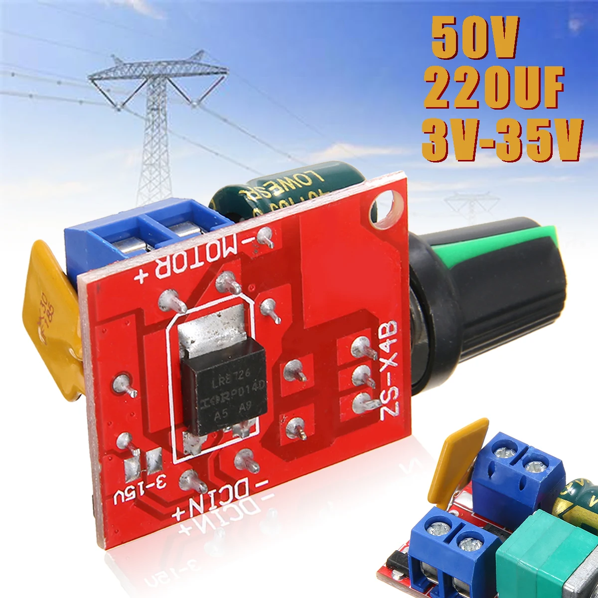 

Small DC Motor Speed Controller Adjustable Speed Regulator Control Governor Switch LED Fan Dimmer DC 3V-35V 12V 24V PWM