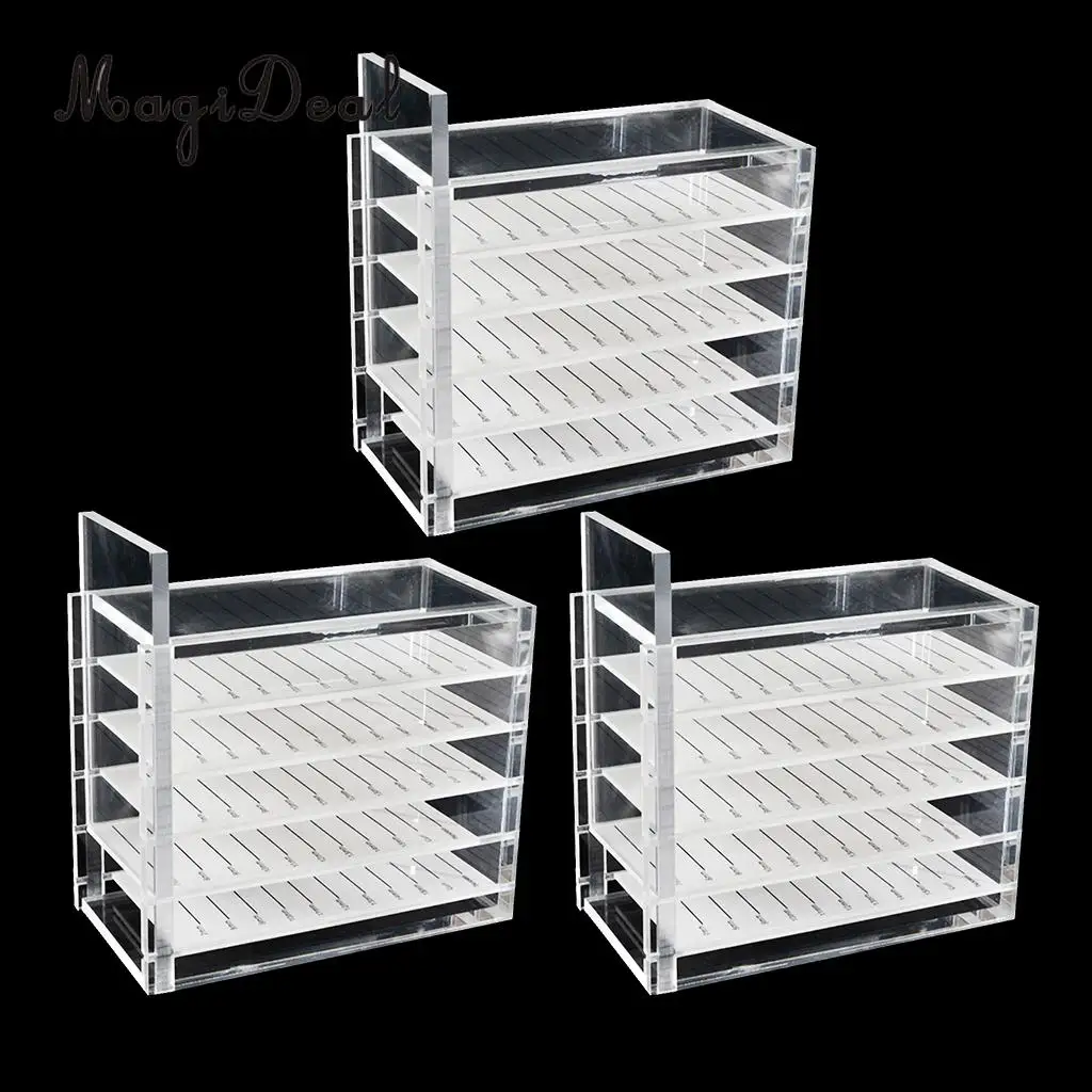 

3x Acrylic 5-layer False Eyelash Storage Case Organizer Makeup Glue Pallet