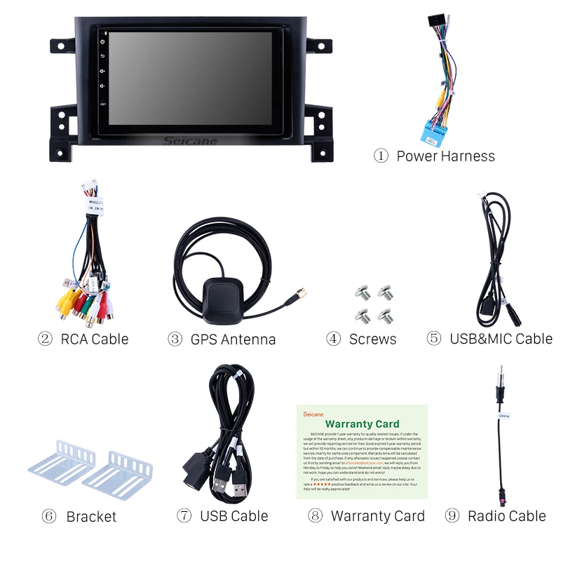 Clearance Seicane Car Stereo GPS 7" Android 8.1 HD Radio Navi Player for Suzuki Vitara 2005-2013 Head Unit with USB Steering Wheel Control 2 Clearance Seicane Car Stereo GPS 7" Android 8.1 HD Radio Navi Player for Suzuki Vitara 2005-2013 Head Unit with USB Steering Wheel Control 2