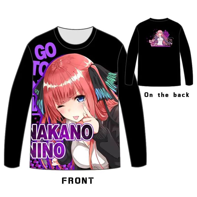 Хит аниме Go-Toubun no Hanayome The Quintuplets мужские топы унисекс косплей платье футболка с