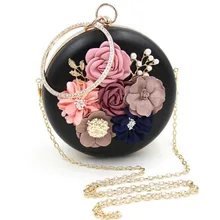 Женский вечерний клатч, круглая сумка, роскошный дизайн с кристаллами, женские ручные сумки, свадебные клатчи с цветами и сумки, женская сумка на плечо