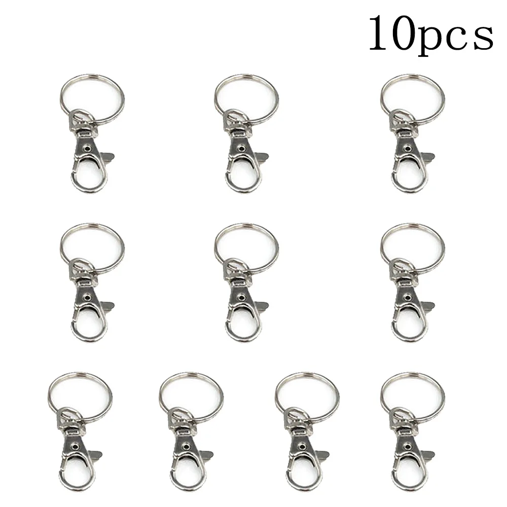 

20pcs/lot Design Silver Tone Lobster Clasp Clips Key Split Key Ring Findings Clasps For Keychains Making 50mm