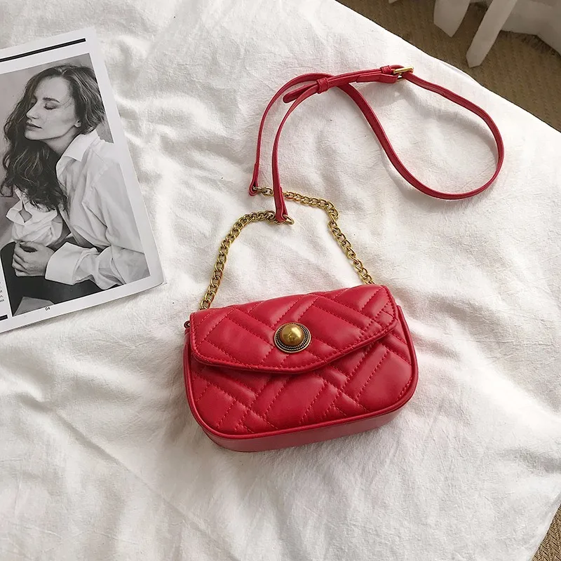 

2019 Women's Shoulder Bag PU Leather Small Chain Diagonal Package Luxury Handbag Designer Bolsa Feminina Bolsos Mujer Sac A Main