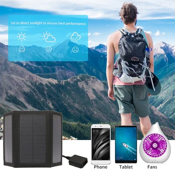 

10W/5V Portable Solar Charger With USB Port Foldable 5 Solar Panel Camping Hiking Travel Compact Solar Power Phone Charger