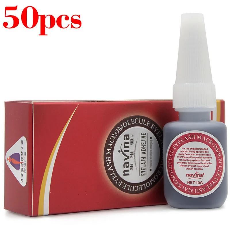 Navina 50pcs/lot Individual EyeLashes Extension Glue Long Last Lashes
