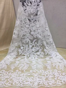 

Best Selling African Cord Lace white High Quality French Lace Fabric 2019 African Mesh Lace Fabric For Nigerian Lace Wedding