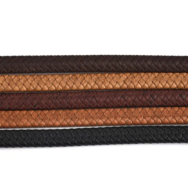 

1M 10X5mm Braided Rope DIY Leather Bracelet Jewelry Making Leather Rope Cord Hand Made Craft Jewelry Findings