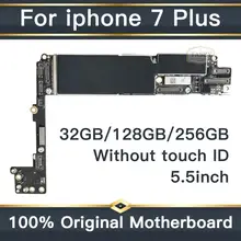 Заводская разблокировка оригинальная материнская плата для Apple iPhone 7 Plus 5,5 дюймов без сенсорного ID материнская плата IOS установленная логическая плата 32 ГБ/128 ГБ/256 ГБ