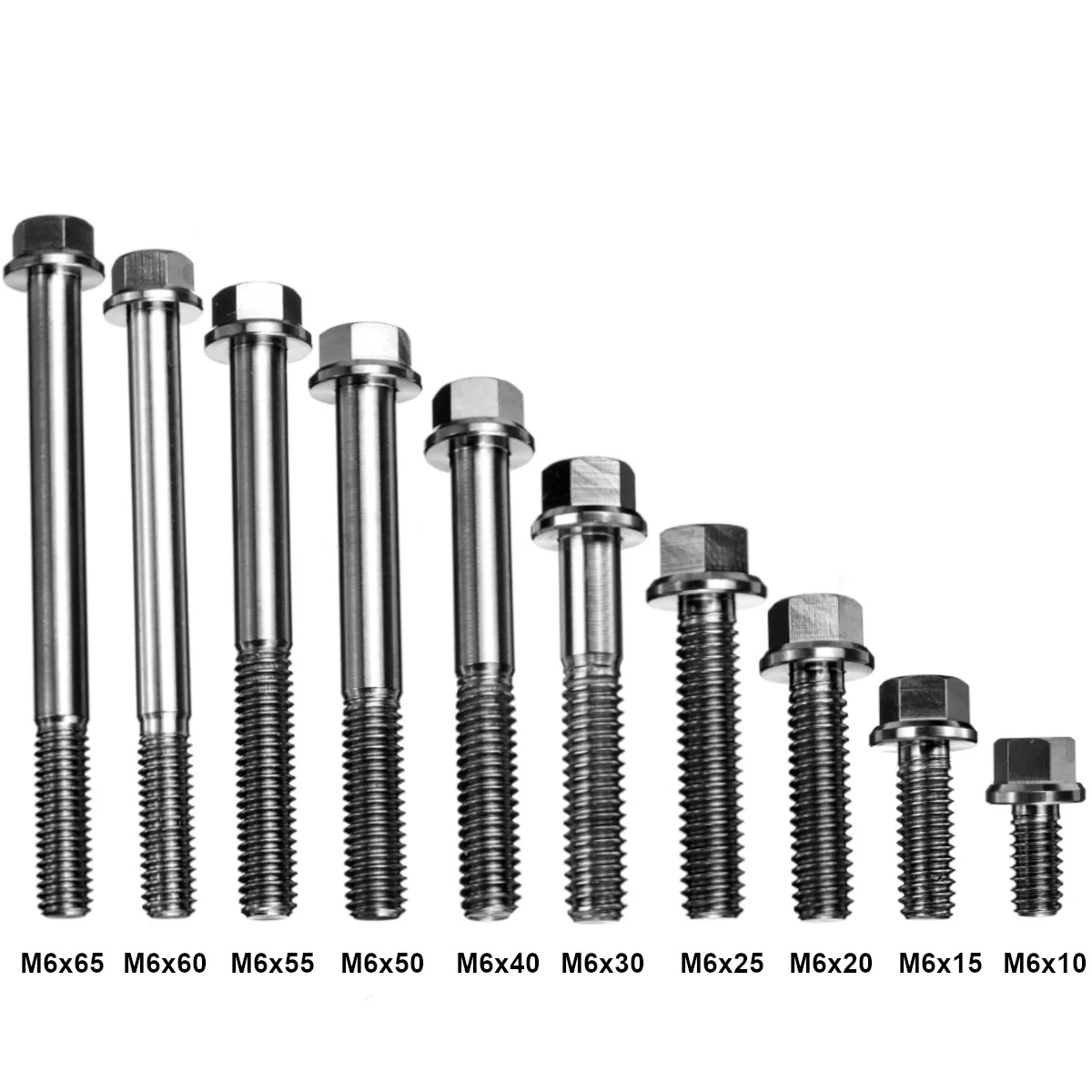 Titanium M5 Bolts Hex Flange Head 10,12,15,18,20,25,30,35,40 mm x .8mm 