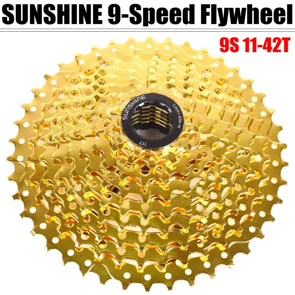 SUNSHINE-SZ 9 скоростная кассета 11-50T 11-42T Золотой горный велосипед WideRatio MTB велосипед 9 S Freewheel совместимый с M430 M4000 M590