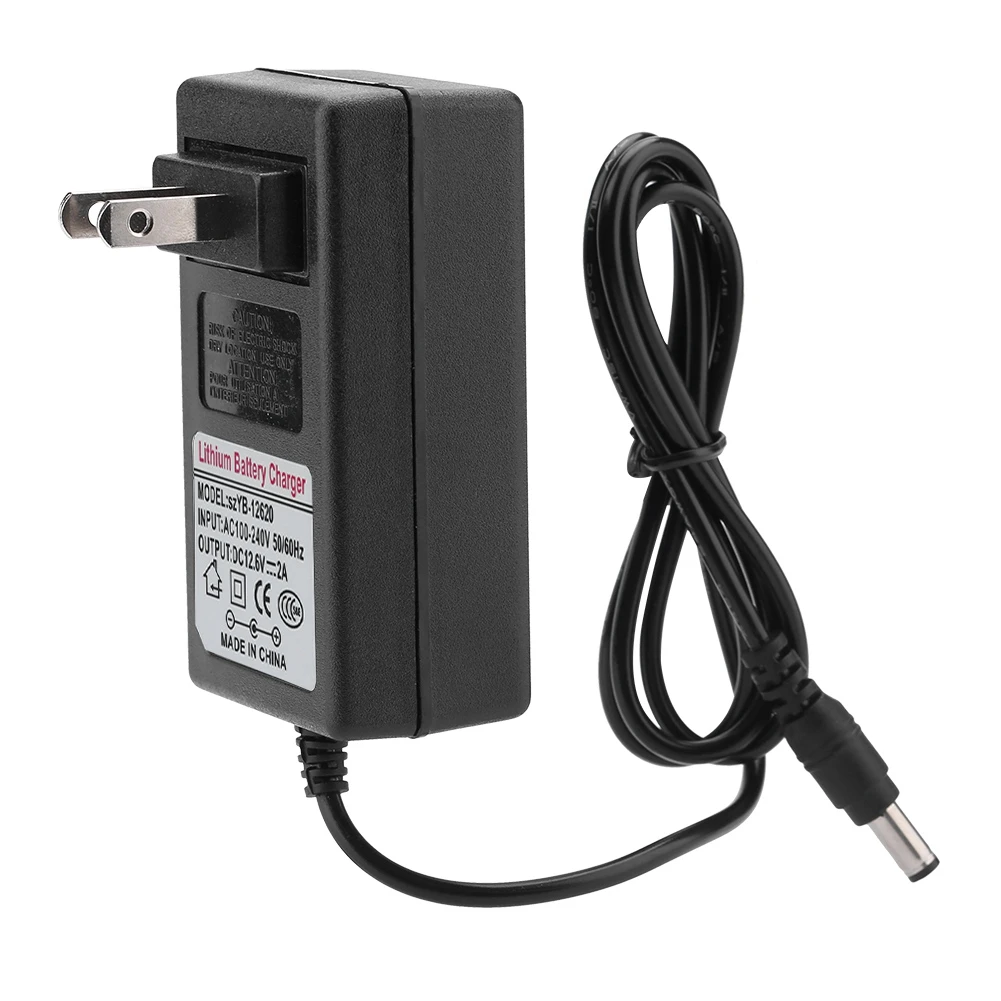 

DC 12.6V 2A Power Supply Adapter Replacement Charger for Lithium-ion Battery 100-240V US Plug
