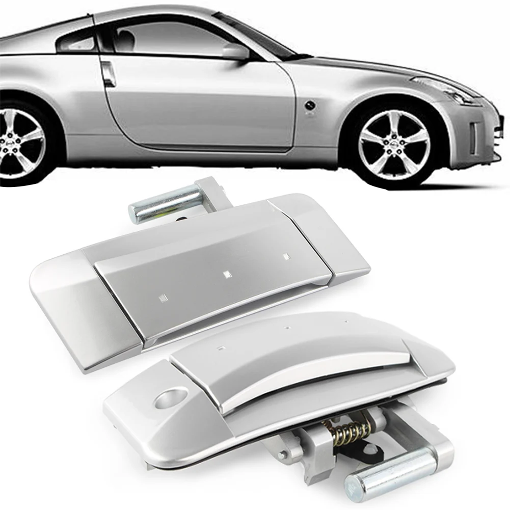 Пара правый и левый внешний Silver дверные ручки для Nissan 350Z 2003 2004 2005 2006 2007 2008 2009 левый Драйвер только в том случае