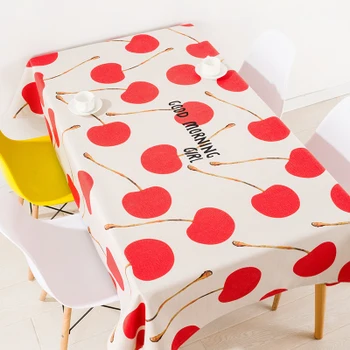 

Modern European style coffee table cloth linen tablecloths cover towel thick rectangular antependium decoration fruit cherry