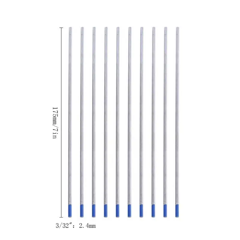 10 упаковок TIG сварочные вольфрамовые электроды 2% Lanthanated/Ceriated/Thoriated с " длиной и диаметром 1/16" 3/3" 1/8"