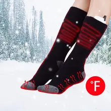 Горячие термальность пеший Туризм гетры для женщин открытый хлопок теплый лыжный носки девочек с перезаряжаемые батарея Usb