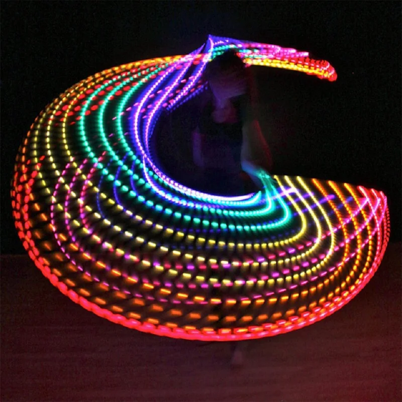 Günstige LED Bunte Fitness Kreis Darstellende kunst Bauch Fett Verlust Licht Fitness Crossfit Faltbare Sport Hoop Gym Fitness Ausrüstungen