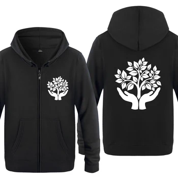 

Tree Novelty Creative Gift Sweatshirts Men 2018 Mens Zipper Hooded Fleece Hoodies Cardigans