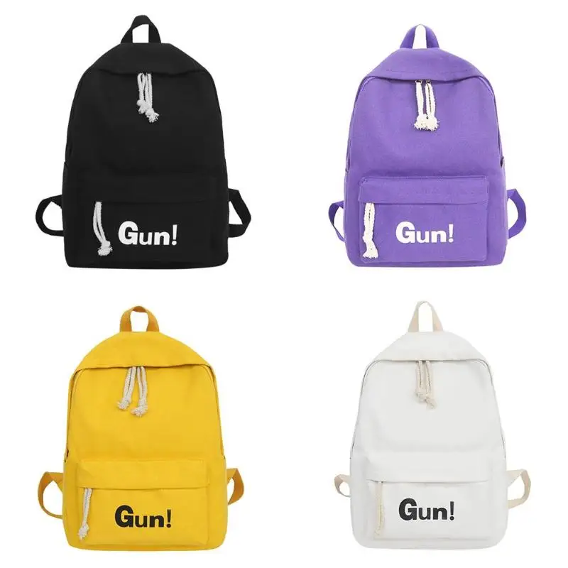 

Preppy Women Girl Casual Backpacks Canvas Travel Shoulder School Bookbags