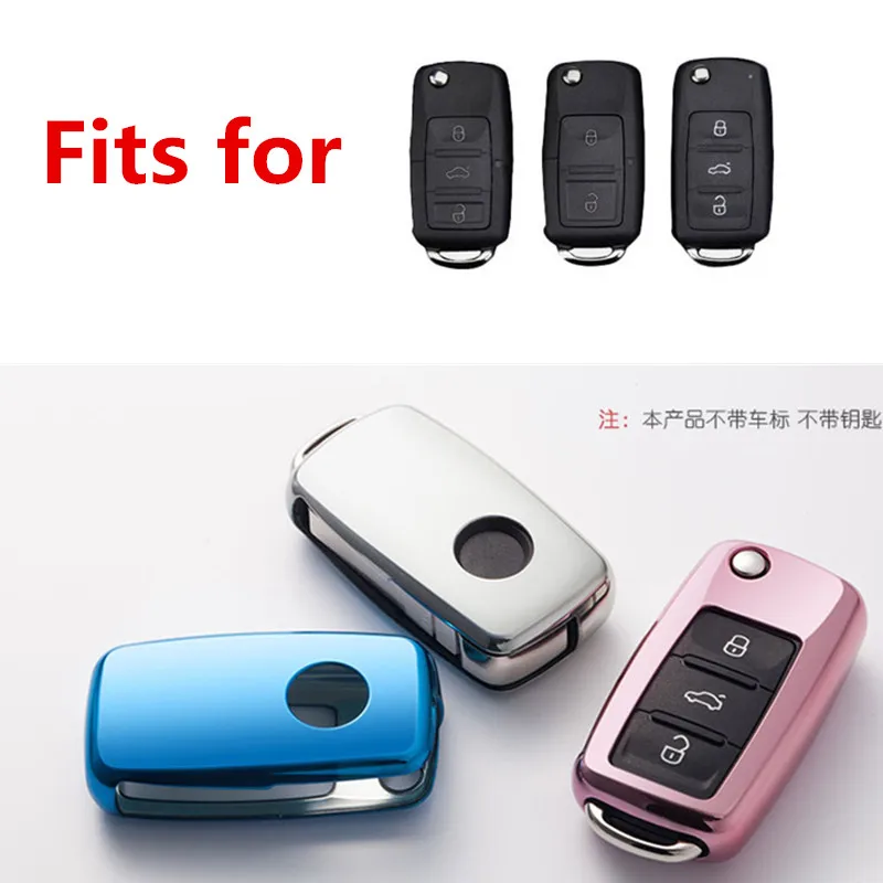 

Soft TPU car key cover case shell fob for VW Golf Bora Jetta POLO GOLF Passat For Skoda Octavia A5 Fabia For SEAT Ibiza Leon