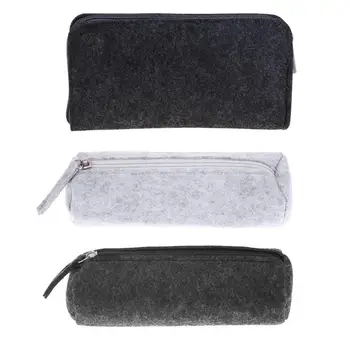 

Zipper Felt Pencil Case Box Pen Glasses Cosmetic Makeup Pouch Bag School Stationery Container Office Supplies Material Escolar