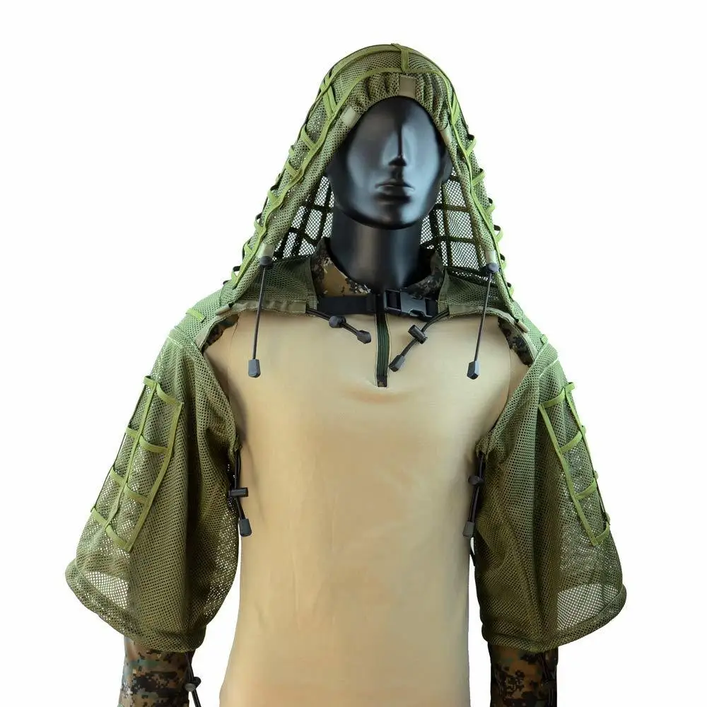 Тактический тренировочный скрытый снайперская одежда Ghillie костюм Открытый охотничий как в CS сетка нейлон дышащая быстросохнущая Военная боевая одежда