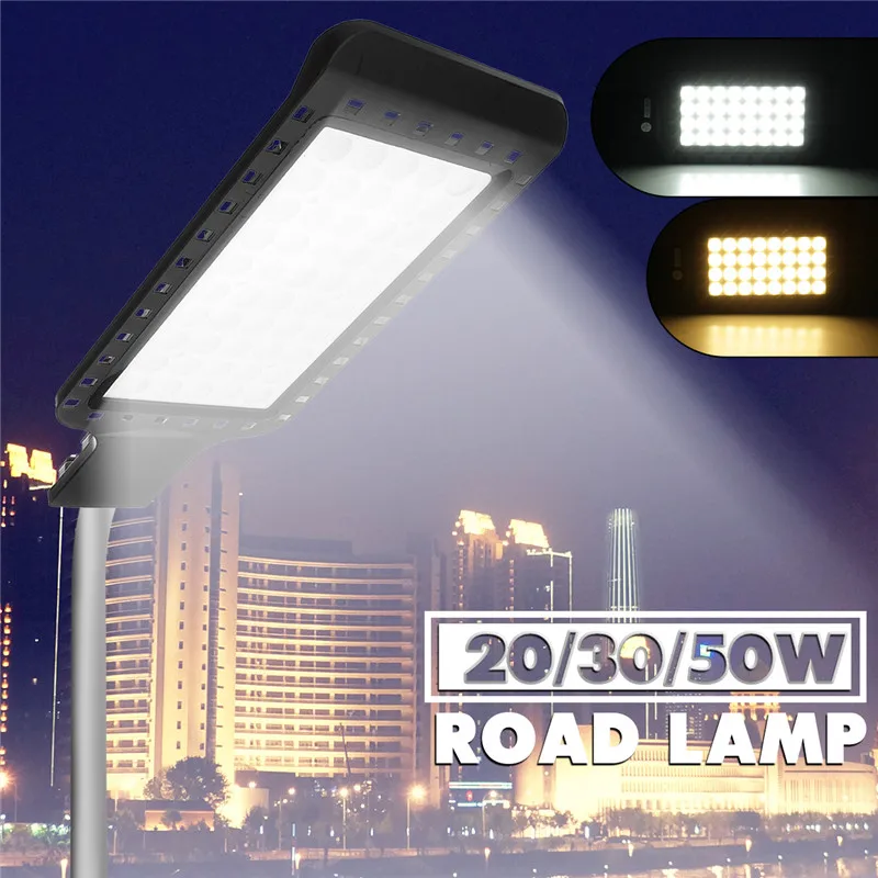 

Waterproof 20/30/50W Led Light Street Lamp Head Aluminum Outdoor Road Lamp Led Street Flood Light Garden Spot Lamp AC85-265V
