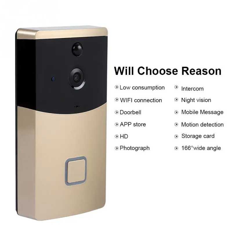 

720P Wifi IP Smart Video Doorbell Intercom Visible Camera Wireless Home Security DoorBell Support Mobile Phone Monitoring