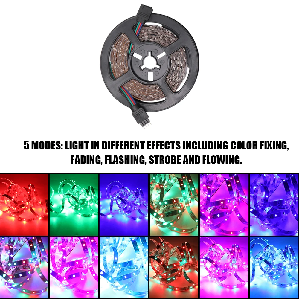 Car Light 5m RGB LED Strip Flexible Music DC12V 60 Stripe Home Decoration for bmw e90 tesla model 3 | Автомобили и мотоциклы